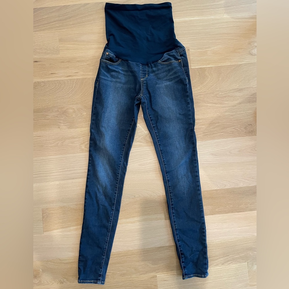 Articles of Society Maternity Secret Belly Jeans, Dark Wash, Size 26 | Like New